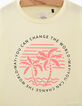 Pastellgelbes Mädchen-T-Shirt mit neonrosa Palme-3