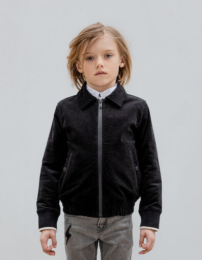 Cárdigan negro pana estilo chaqueta niño - IKKS