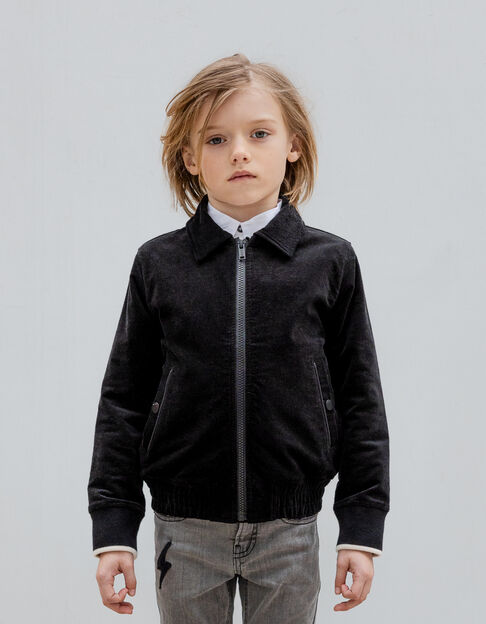 Black velvet cardigan milleraies esprit jacket boy - IKKS