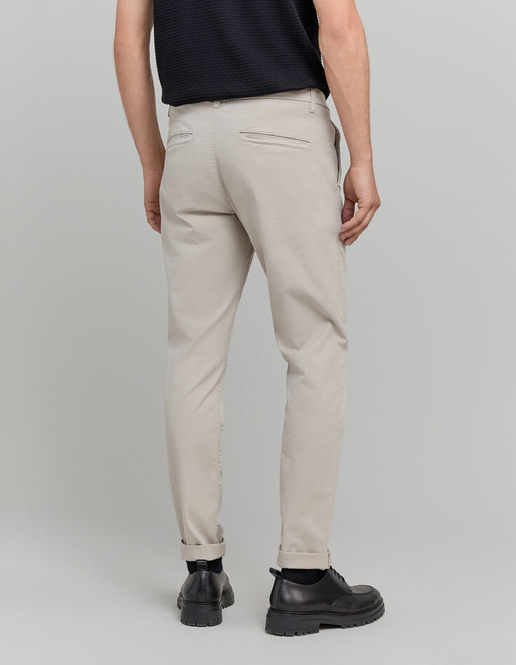 Pantalon chino SLIM mastic Homme-4