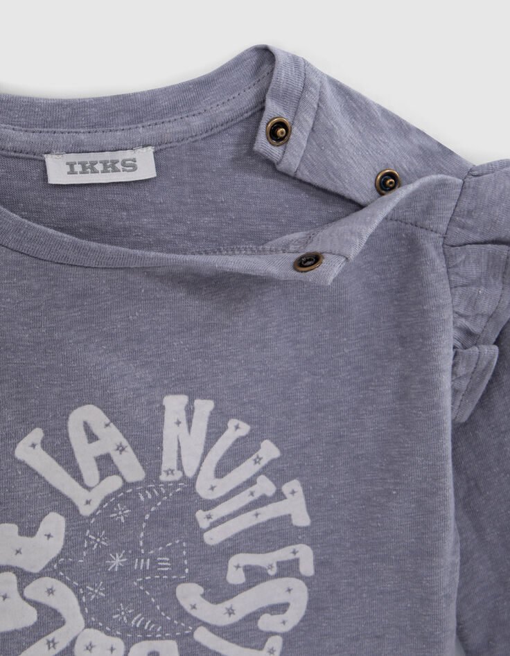 Blauw t-shirt met boodschap voor babymeisjes-5