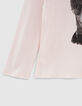 Girls’ pale pink princess-dog image T-shirt-4