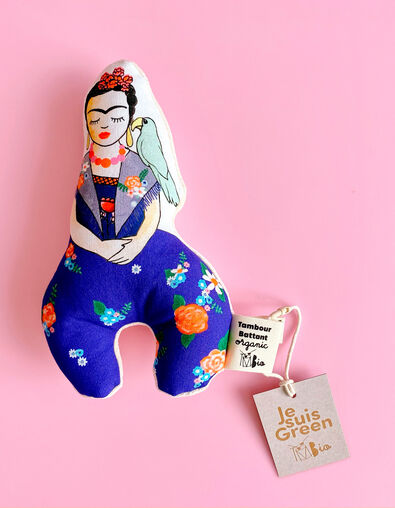 Hochet Frida Flowers en coton biologique TAMBOUR BATTANT - IKKS