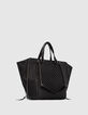 Women’s THE 1440 black quilted chevron leather tote bag-2