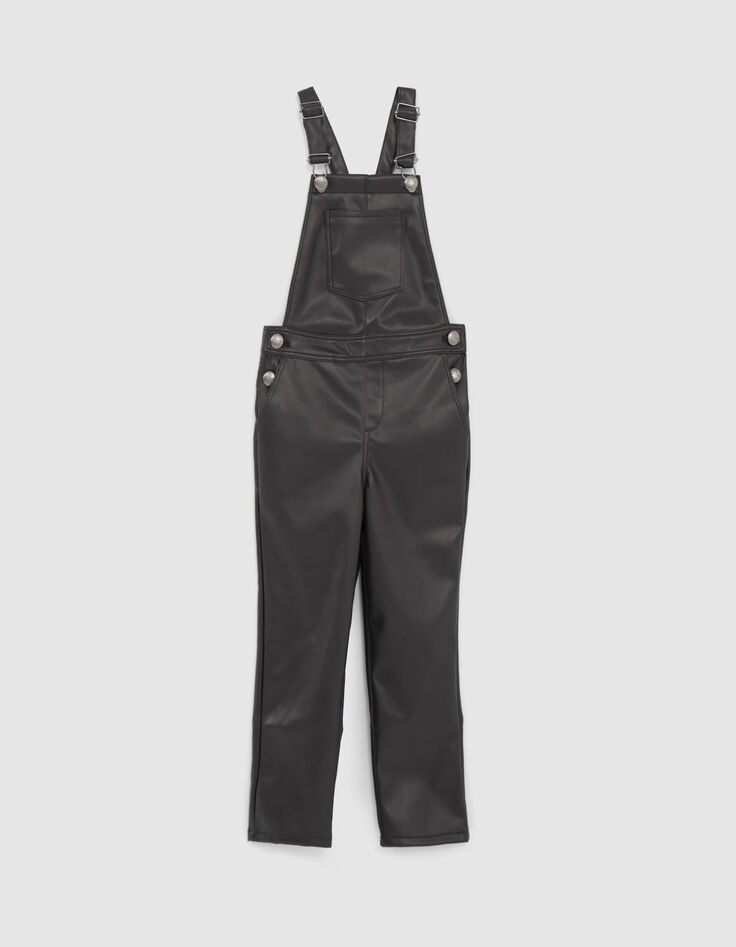 Girls’ black rock vibe dungarees-1