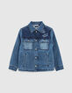 Veste en jean stone blue bio à capuche amovible garçon-7