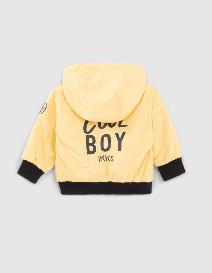 Baby boys’ yellow rubber windcheater with print on back-2