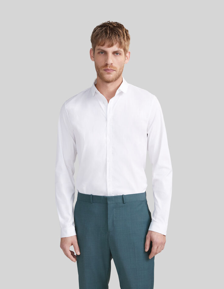 Wit SLIM fit overhemd voor heren EASY CARE-1