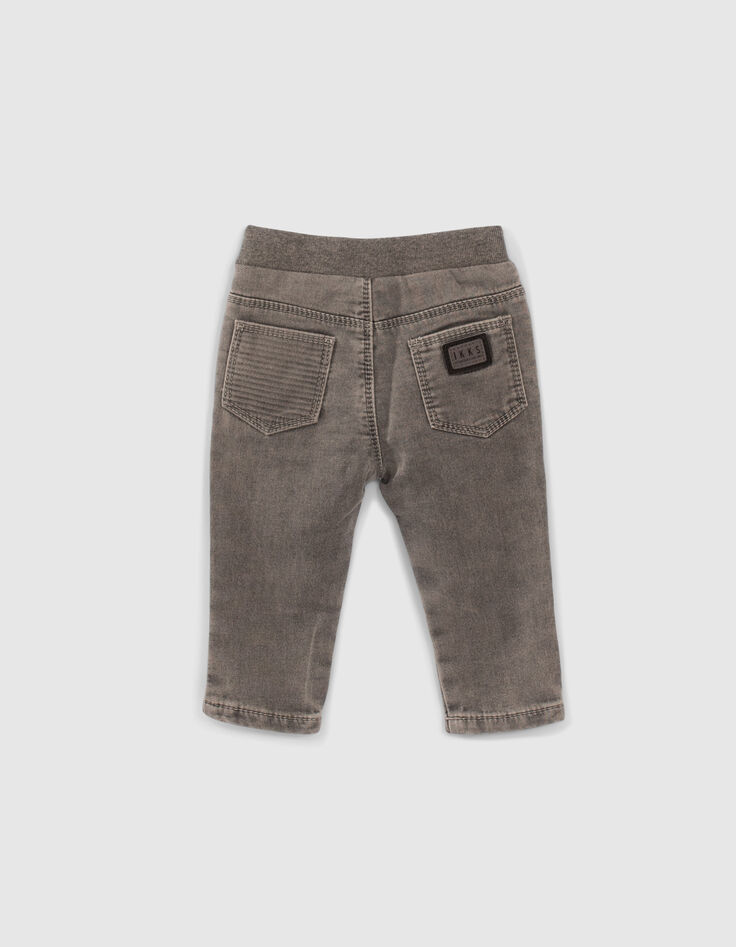 Graue Jeans mit Print und Patch für Babyjungen-2