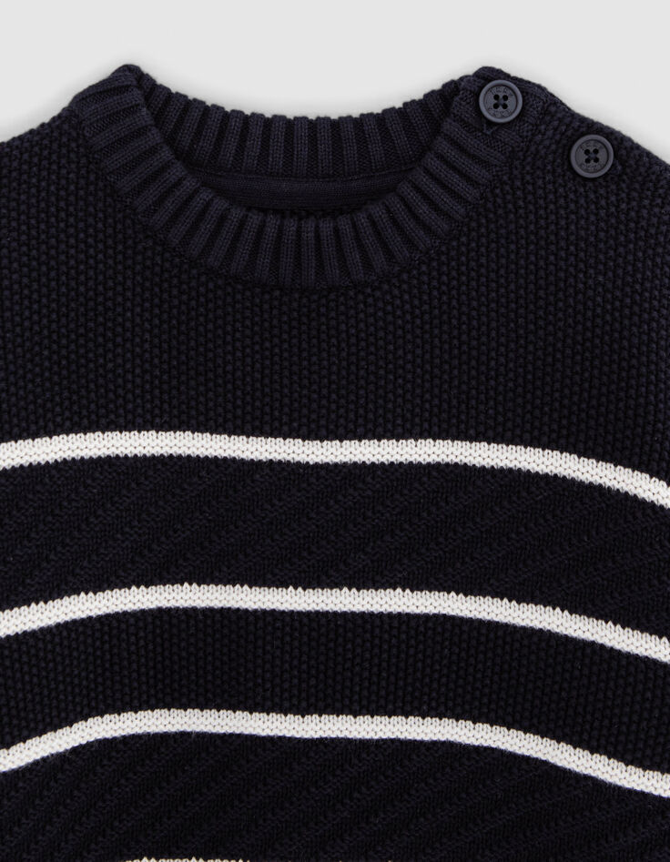 Boy's organic cotton fancy knit sailor sweater-4