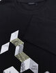 Boy's black organic cotton Eiffel Tower T-shirt-6