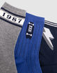 Boys' blue, grey and navy socks-3