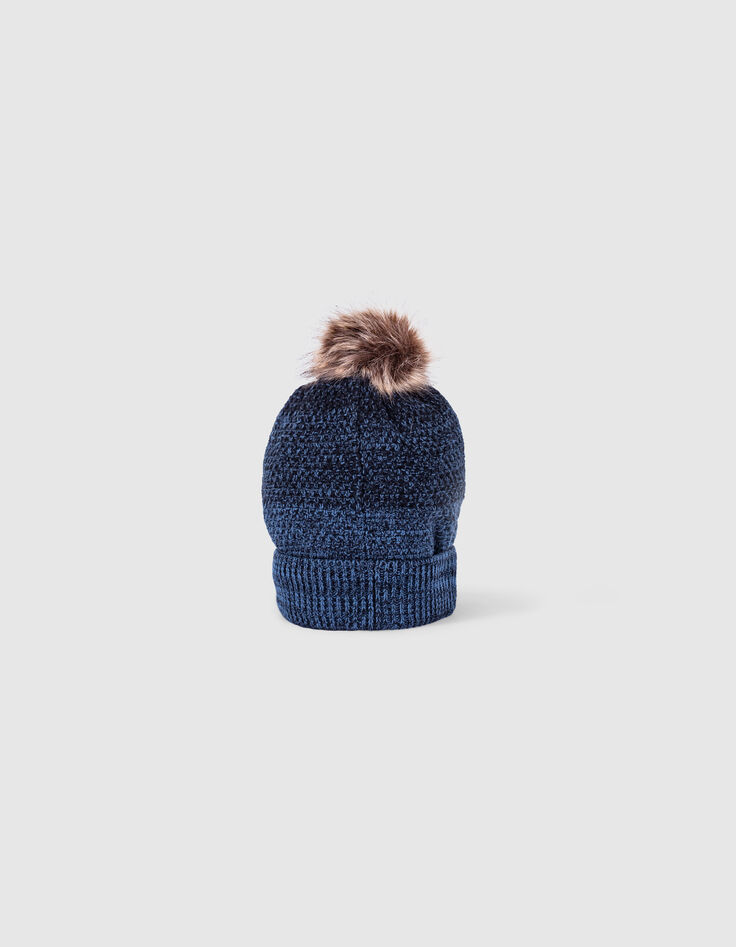 Boys’ dark blue and black deep dye knit beanie-5