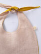 GABRIELLE PARIS pink and yellow washed linen long bib-3