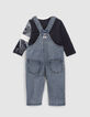 Baby boys’ denim dungarees & T-shirt outfit-4
