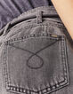 Grijze large jeans hoge taille cropped lengte dames-5