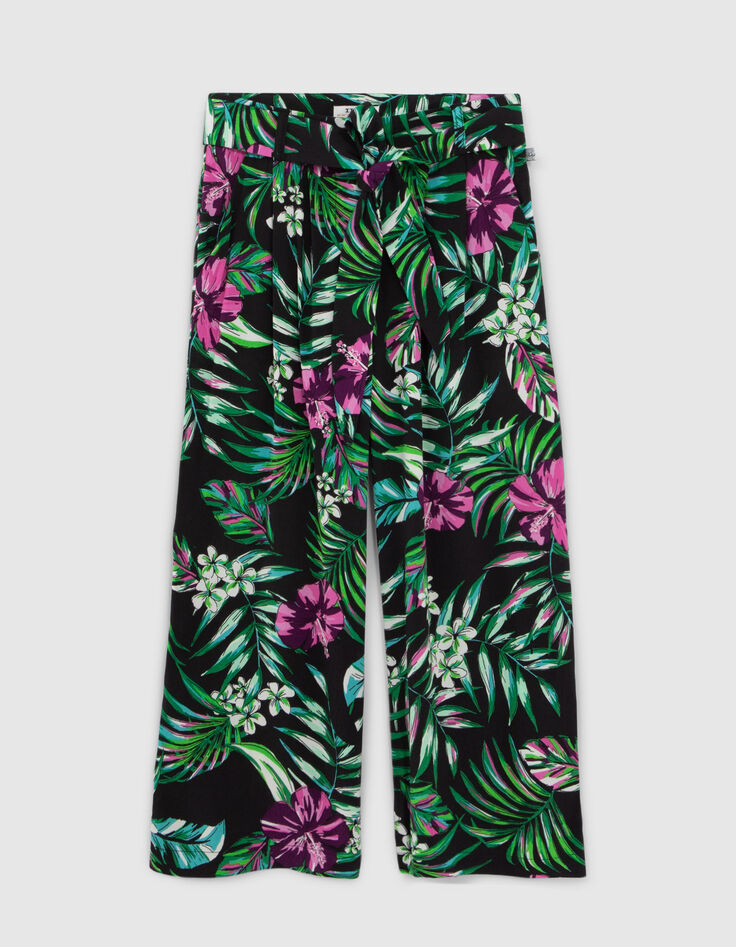 Pantalon noir LENZING™ ECOVERO™ tropical fille-7