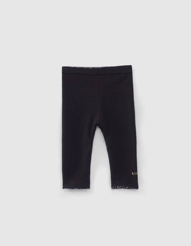 Baby girls’ rock print/black reversible leggings-6