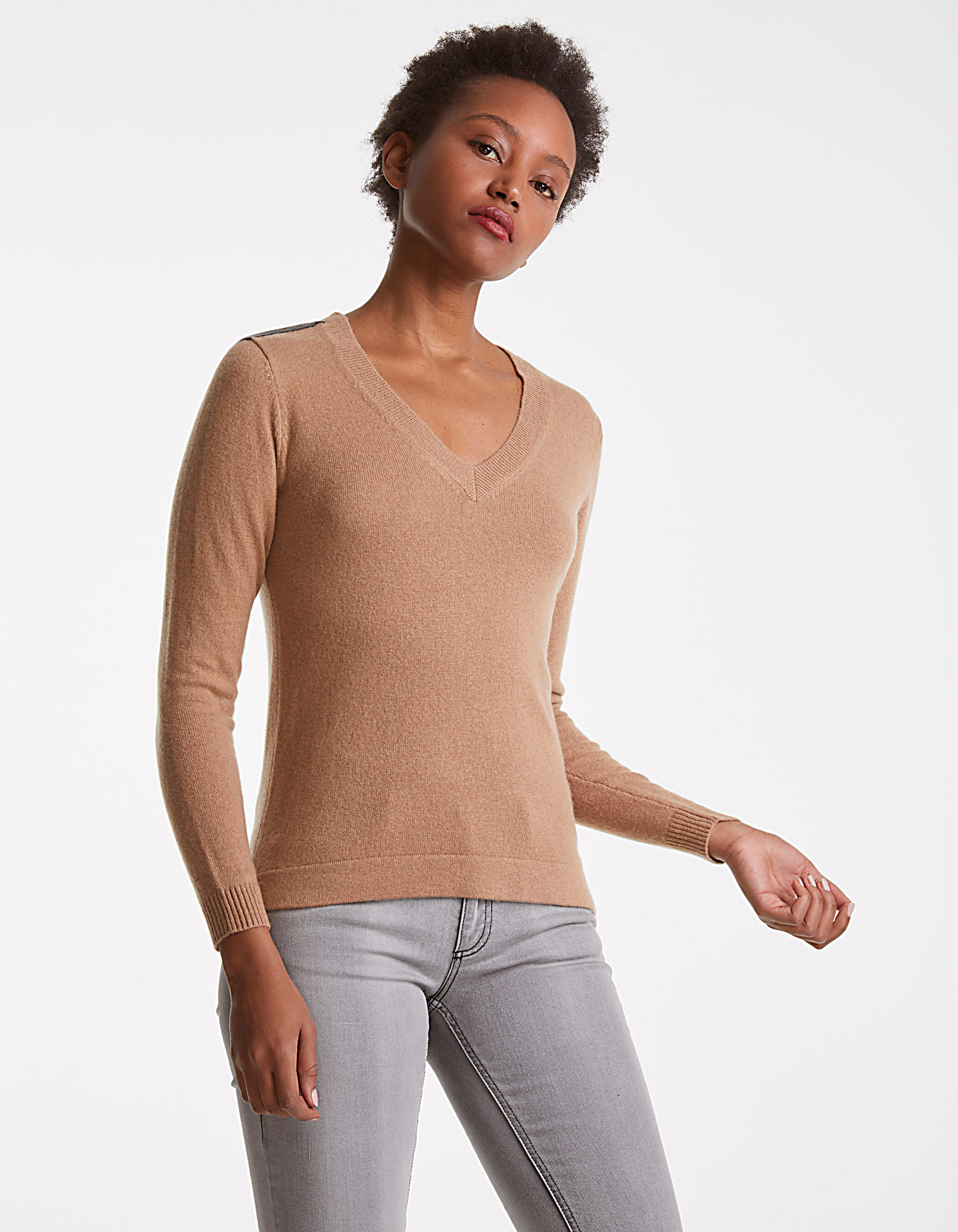 Taupe sale cashmere sweater