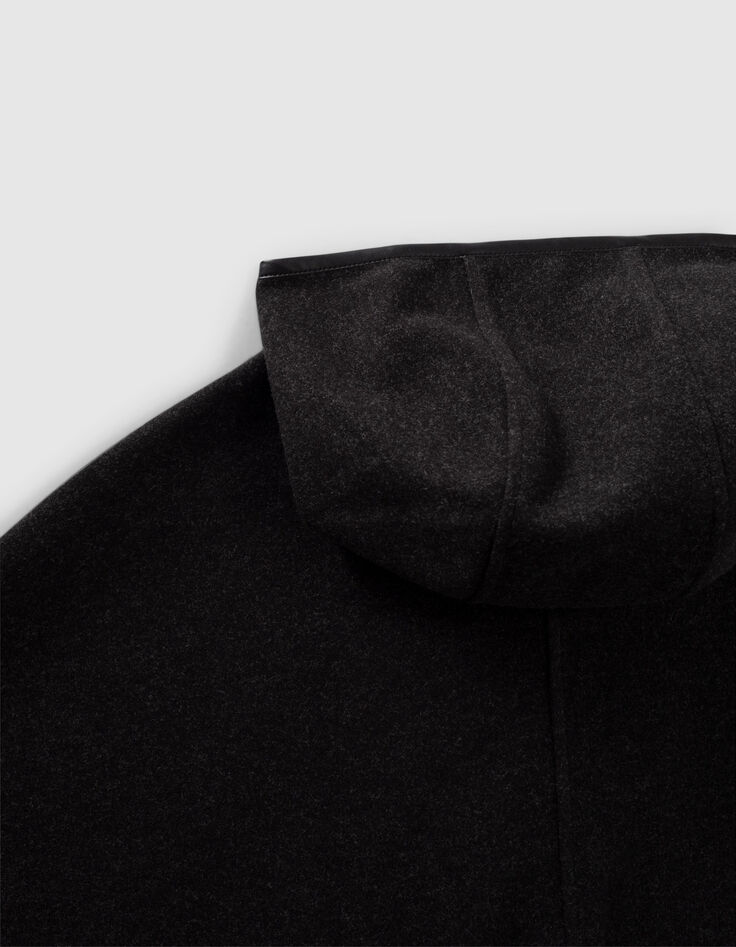 Girls’ grey hooded cape coat-7