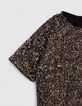 Girls’ black dress with embroidered antique silver sequins-5