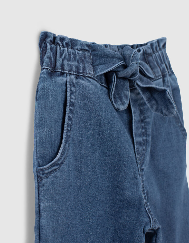 Medium Blue Jeans mit Schleife am Bund für Babymädchen-6