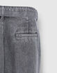 Women’s grey Lyocell® baggy cropped jeans-5