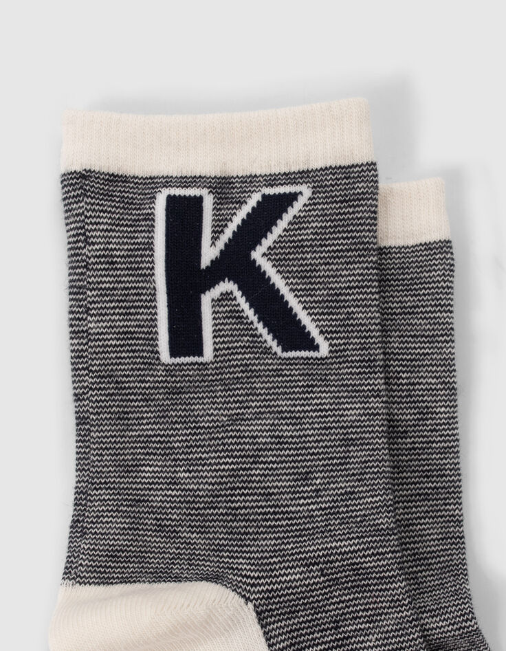 Chaussettes marine, blanches, bleues-10