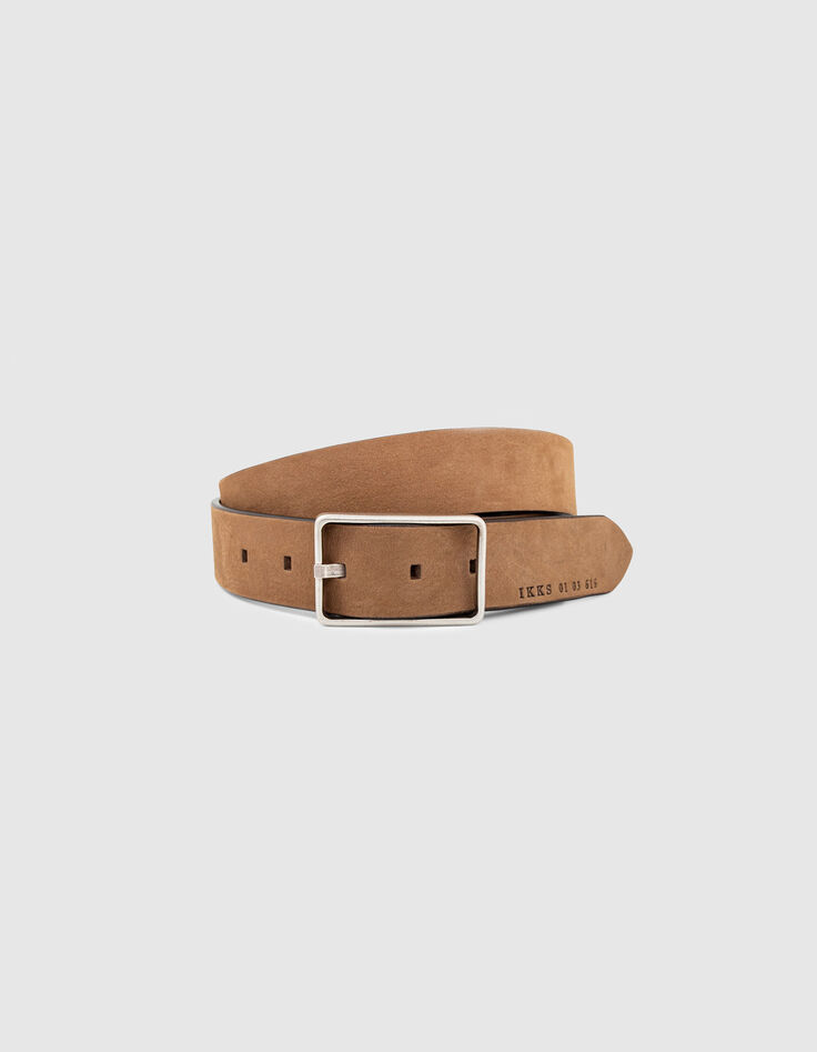 Bruinbeige leren riem Heren-1