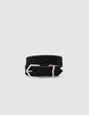 Women’s black suede chevron buckle jeans belt-1