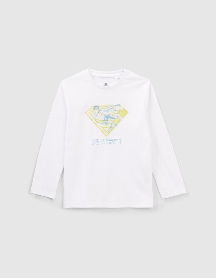 Wit T-shirt lenticulaire opdruk SUPERMAN jongens-1
