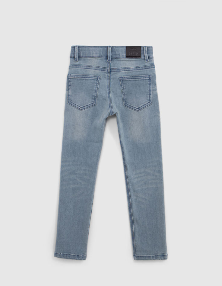 Blauwe SLIM jongensjeans met slijtage-5