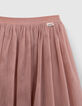 Jupe midi rose en tulle fille-4