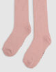 Girl’s pink lightning jacquard knit tights-4