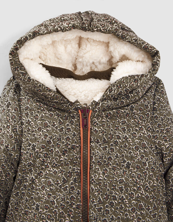 Babymädchen-Steppjacke zum Wenden, Print oder Sherpa-7