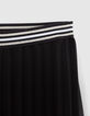 Black pleated wide-leg pants for girls-9