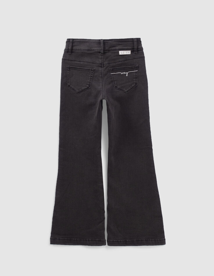 Grijze BOOTCUT jeans achter geborduurd meisjes-5