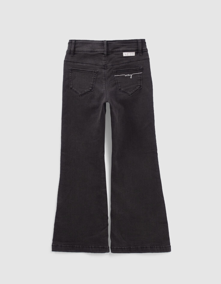 Jean BOOTCUT gris poche dos brodée fille-5