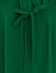 Women’s green viscose 7/8 jumpsuit with slit on back-2