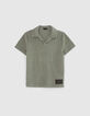 Boys’ khaki terry polo shirt-2