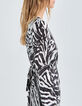 Pure Edition-Women’s ecru zebra print dress-5