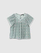 Loose top aqua met geometrische print meisjes-1