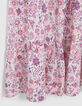 Girls’ off-white long dress with violet flower print-5