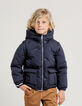 Boys' navy down jacket with removable sleeves-1