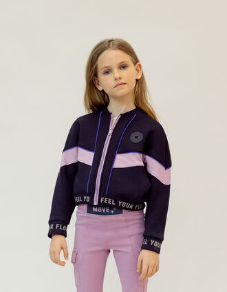 Sportief navy vest met rits voor meisjes