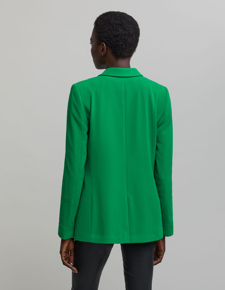 Women's green recycled polyester suit jacket-4