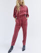 Afgewassen rode jumpsuit in Lenzing™ Lycocell™ Dames -1