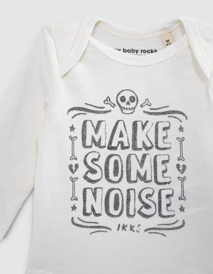 Baby’s milk slogan and skull organic cotton bodysuit-3