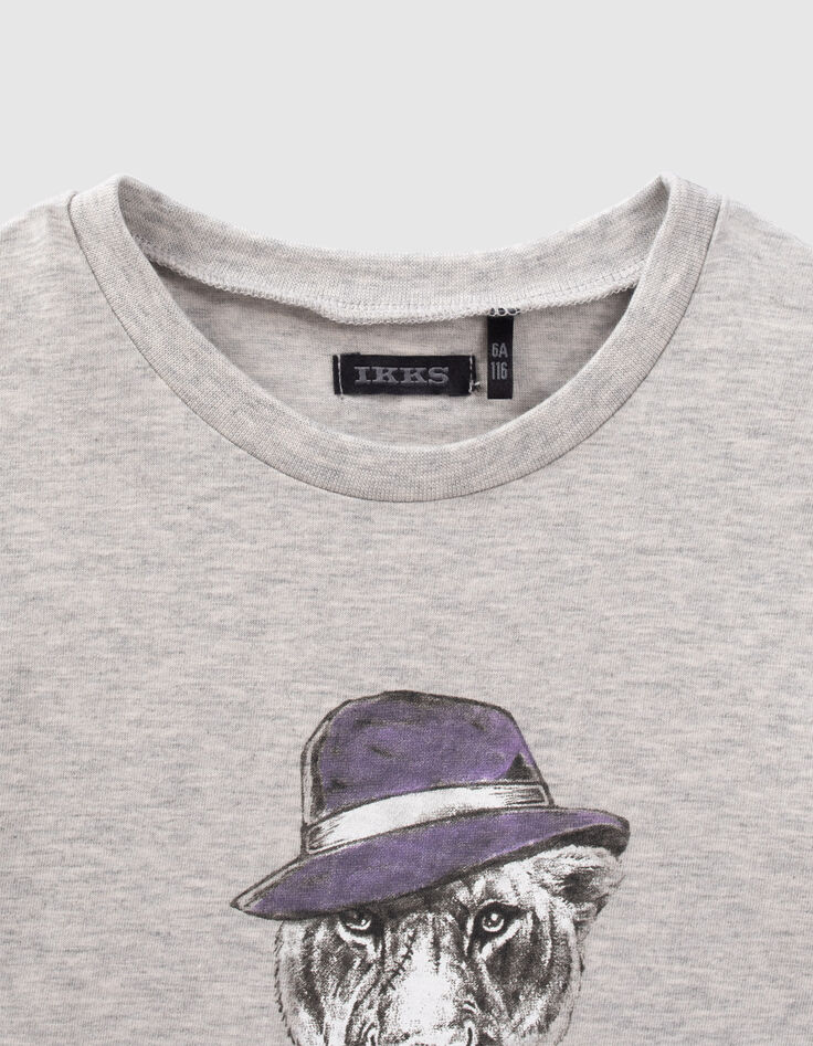 T-shirt gris visuel panthère-gangster garçon-3