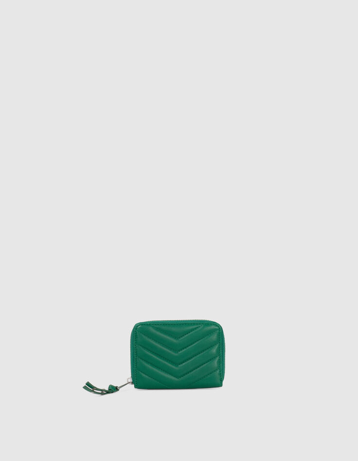 Portefeuille 1440 mini Compagnon cuir vert Femme-1